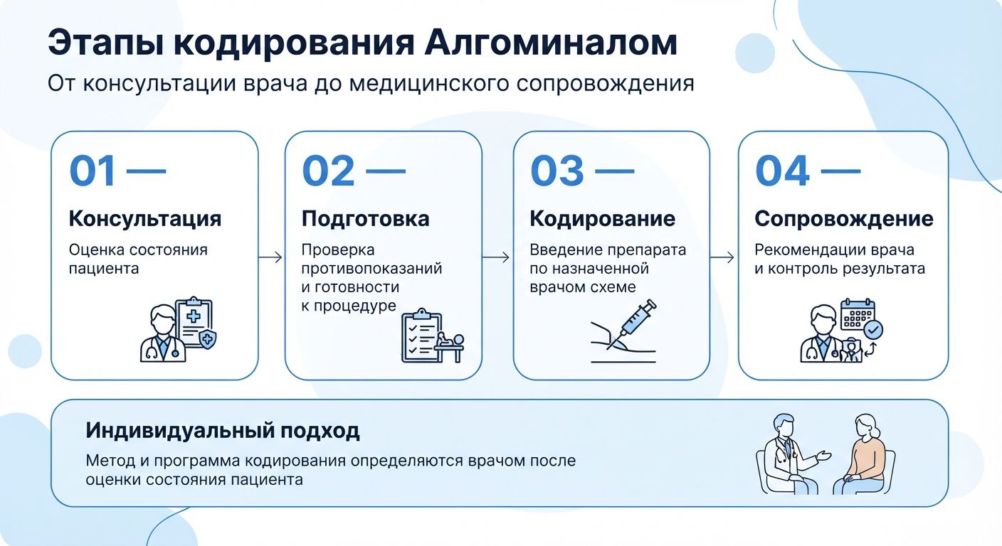 Кодирование препаратом «Алгоминал» в Электрогорске инфографика