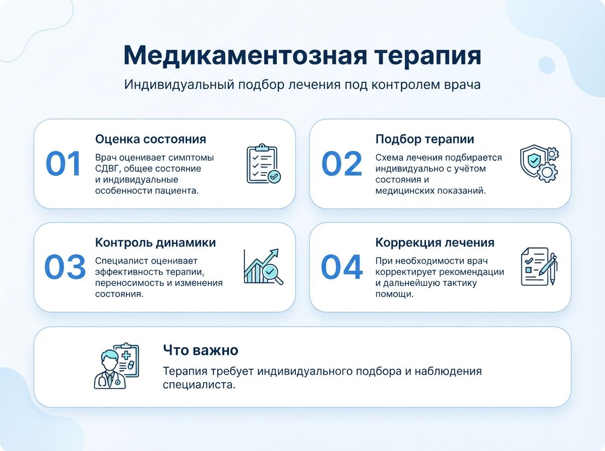 Лечение СДВГ в Электрогорске у детей и взрослыхинфографика